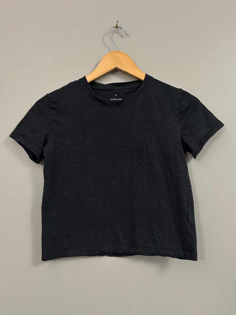 Everlane Charcoal Grey Short Sleeve Crew Tee XXS Organic Cotton
